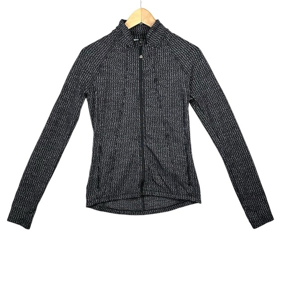 Athleta Heartbeat Hope Full Zip Jacket Herringbone Black Grey Size Small - Picture 2 of 13